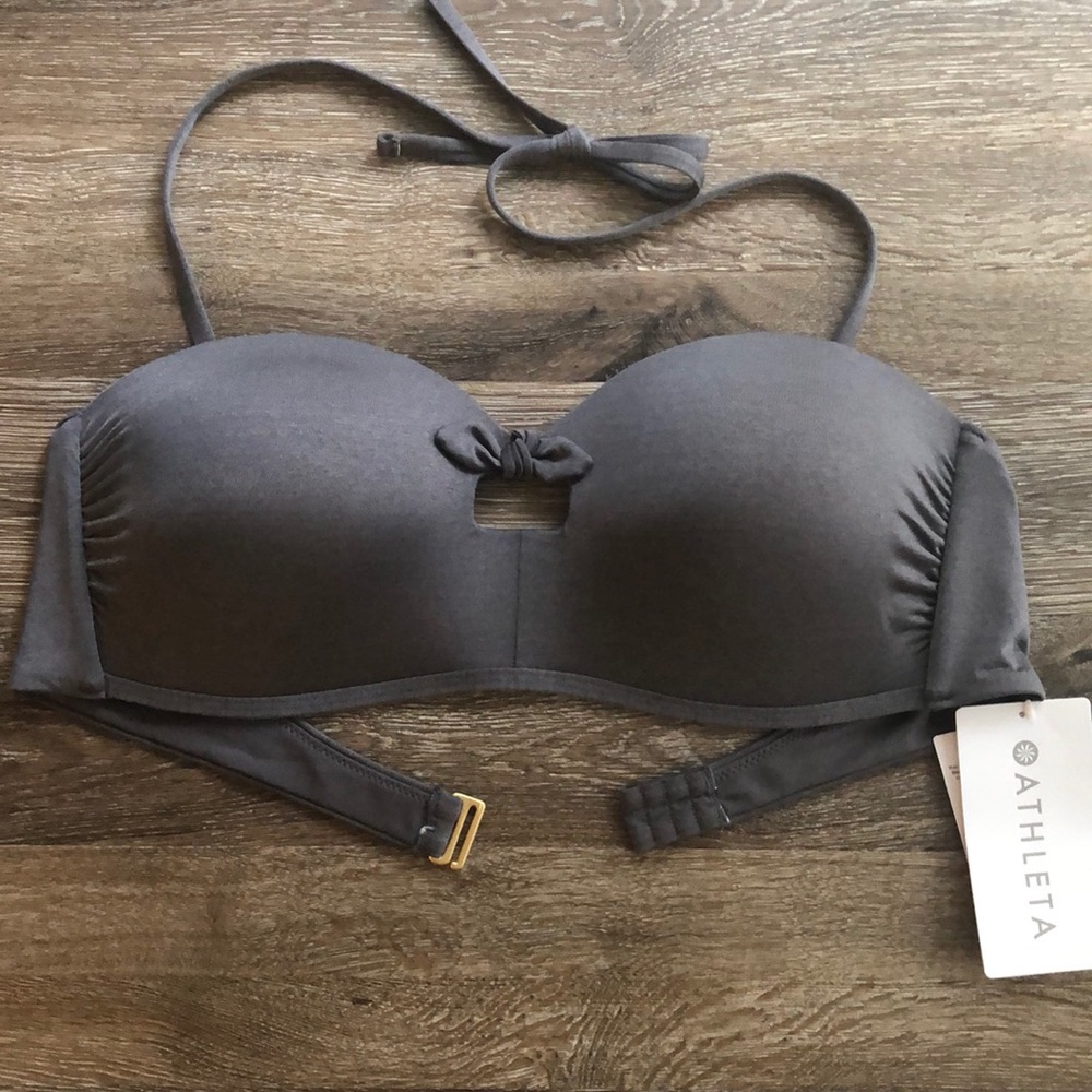 Athleta Gray Bandeau Bikini